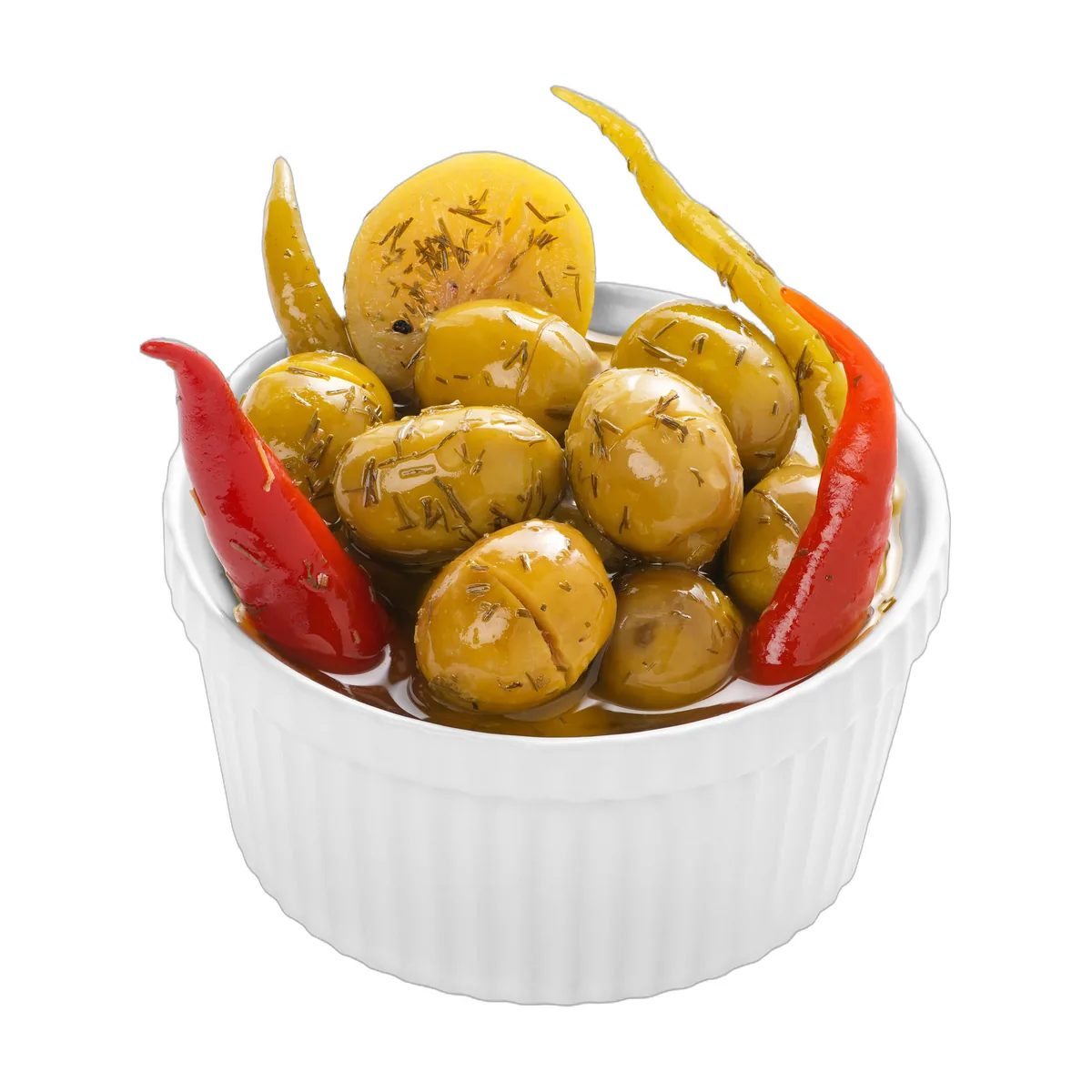 spicy-olives زیتون عربی فلفلی با شوید (1 کیلوگرم) - تصویر 1